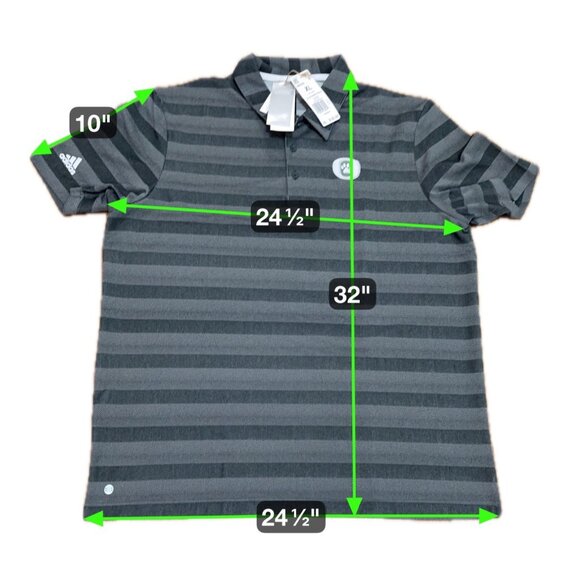 Adidas Polo Shirt XL Short Sleeve Black Gray Stripe Paw Logo Rare Globe Mark NWT - Picture 4 of 7